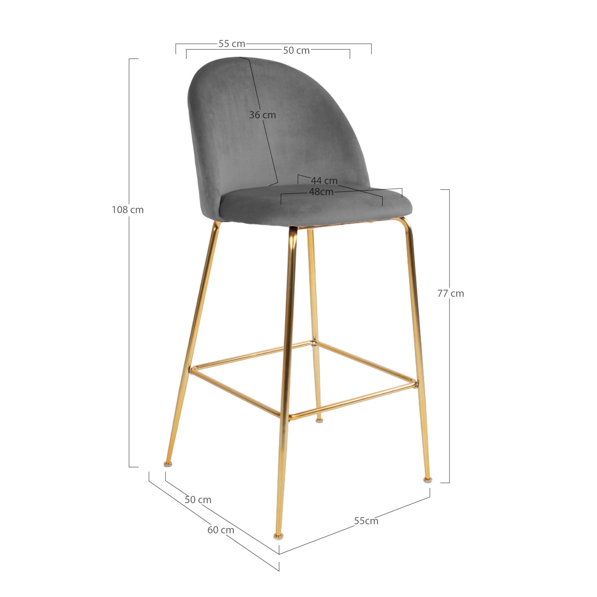 House Nordic Lausanne Bar Chair - sada 2