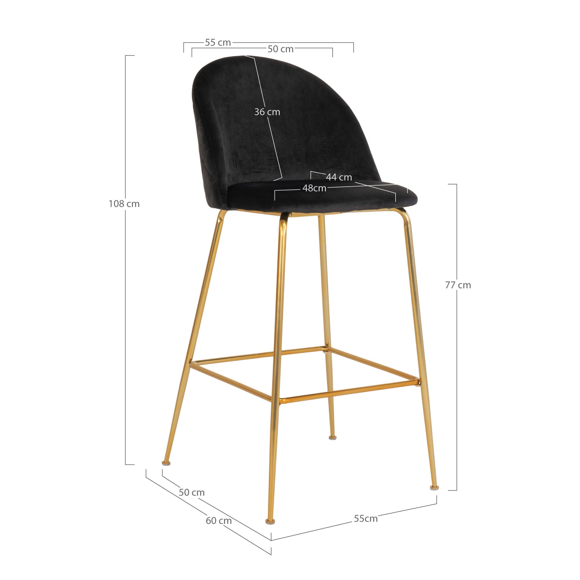 House Nordic Lausanne Bar Chair - sada 2