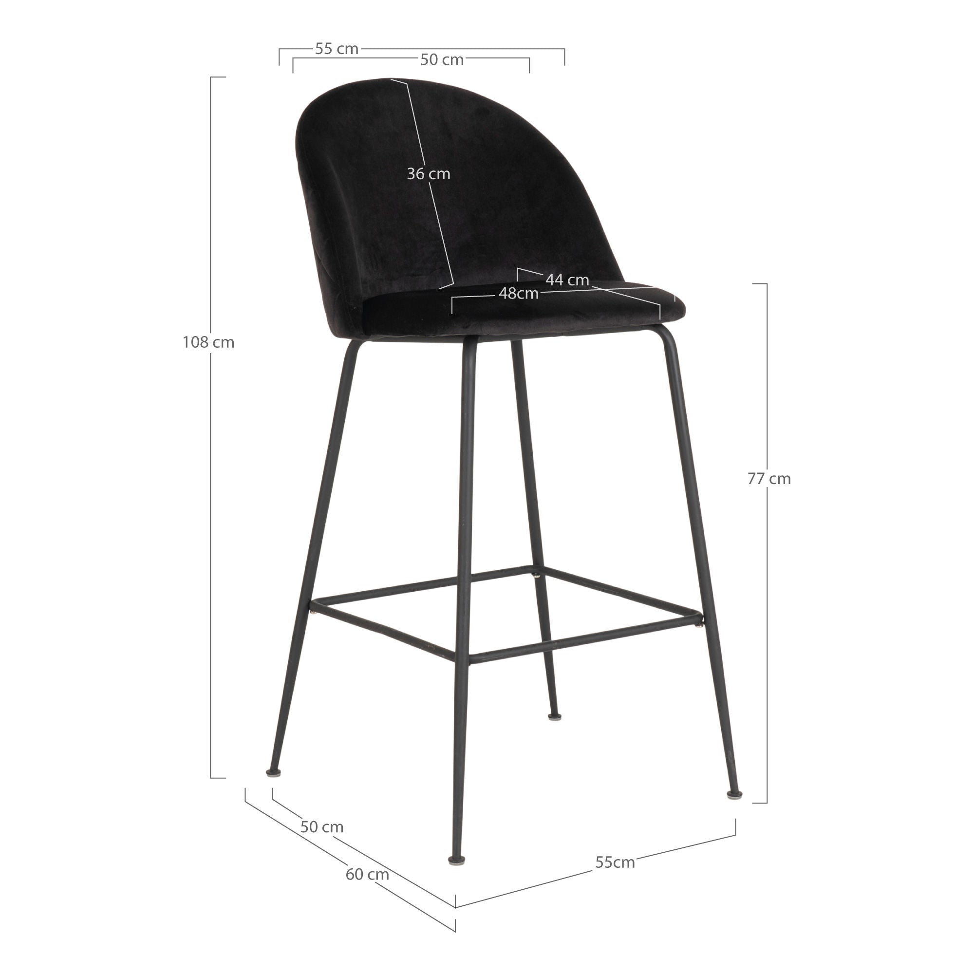 House Nordic Lausanne Bar Chair - sada 2