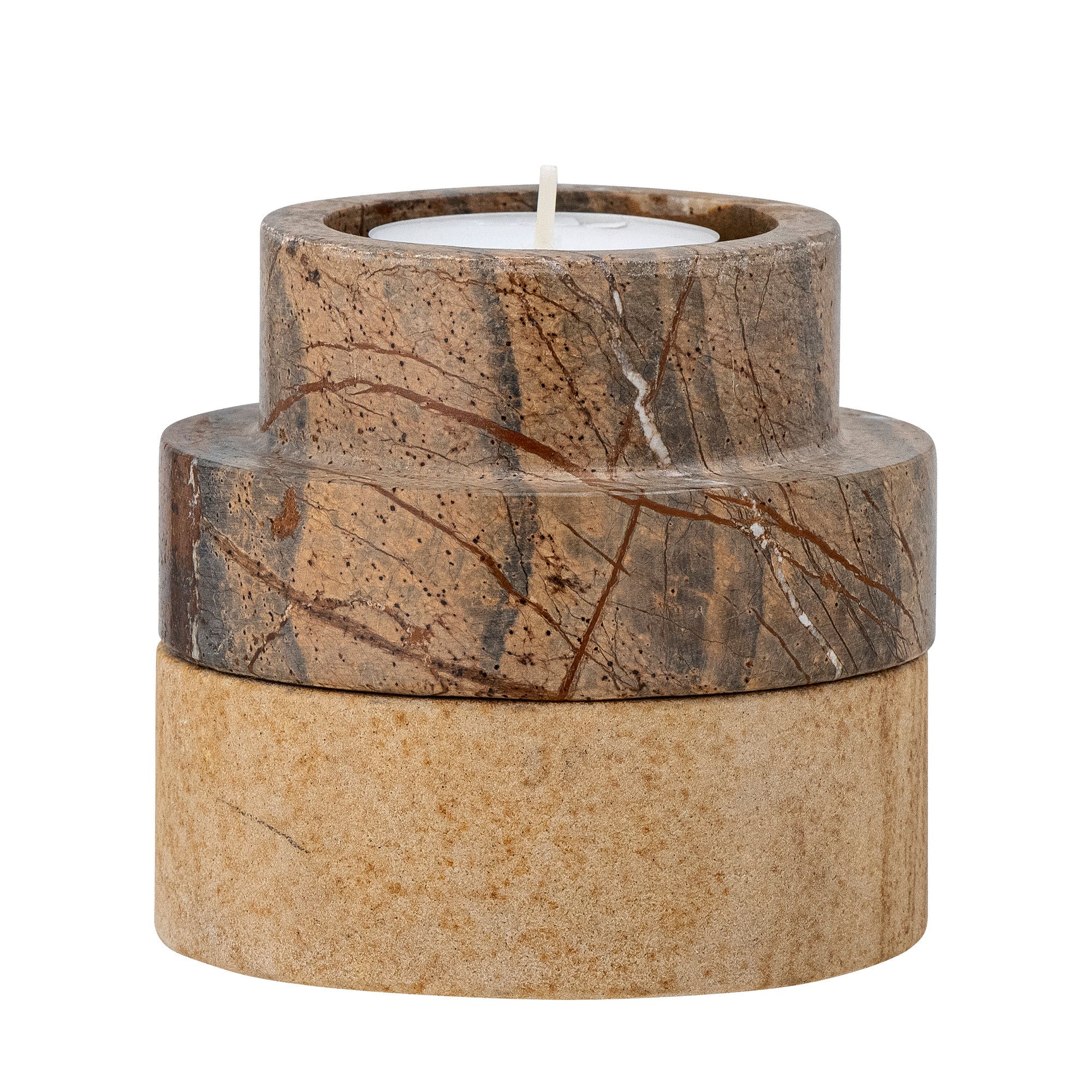 Bloomingville Dalin Volive & Candle Holder, Brown, pískovec