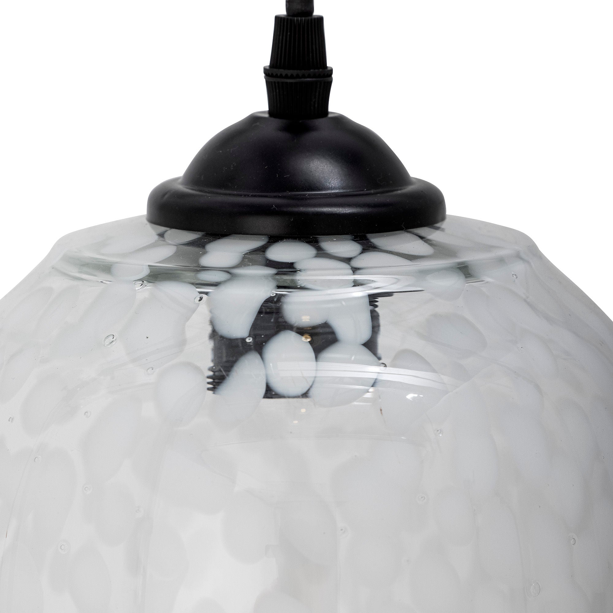 Bloomingville Gisele Přívěsková lampa, bílá, sklo