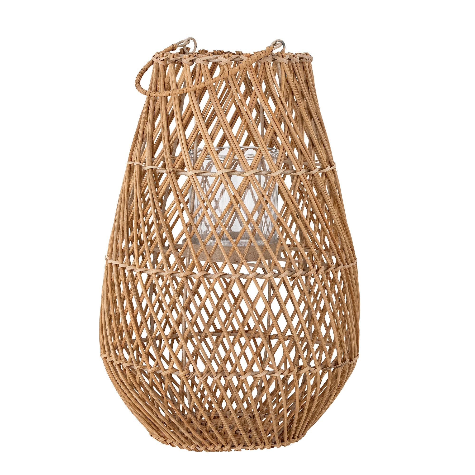 Kreativní sbírka Edin Lantern W/Glass, Nature, Rattan