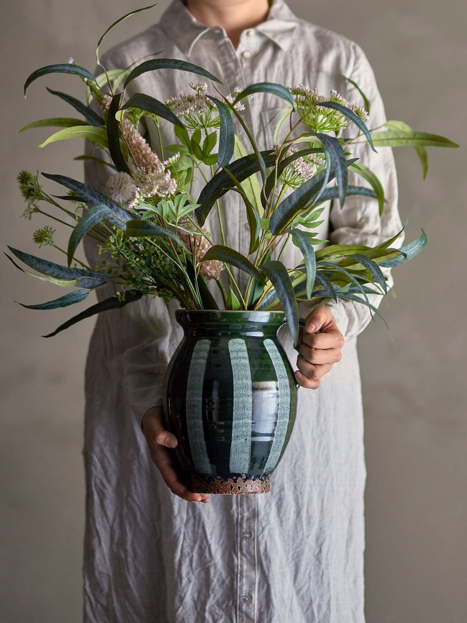 Bloomingville Frigg Vase, Green, Stoneware