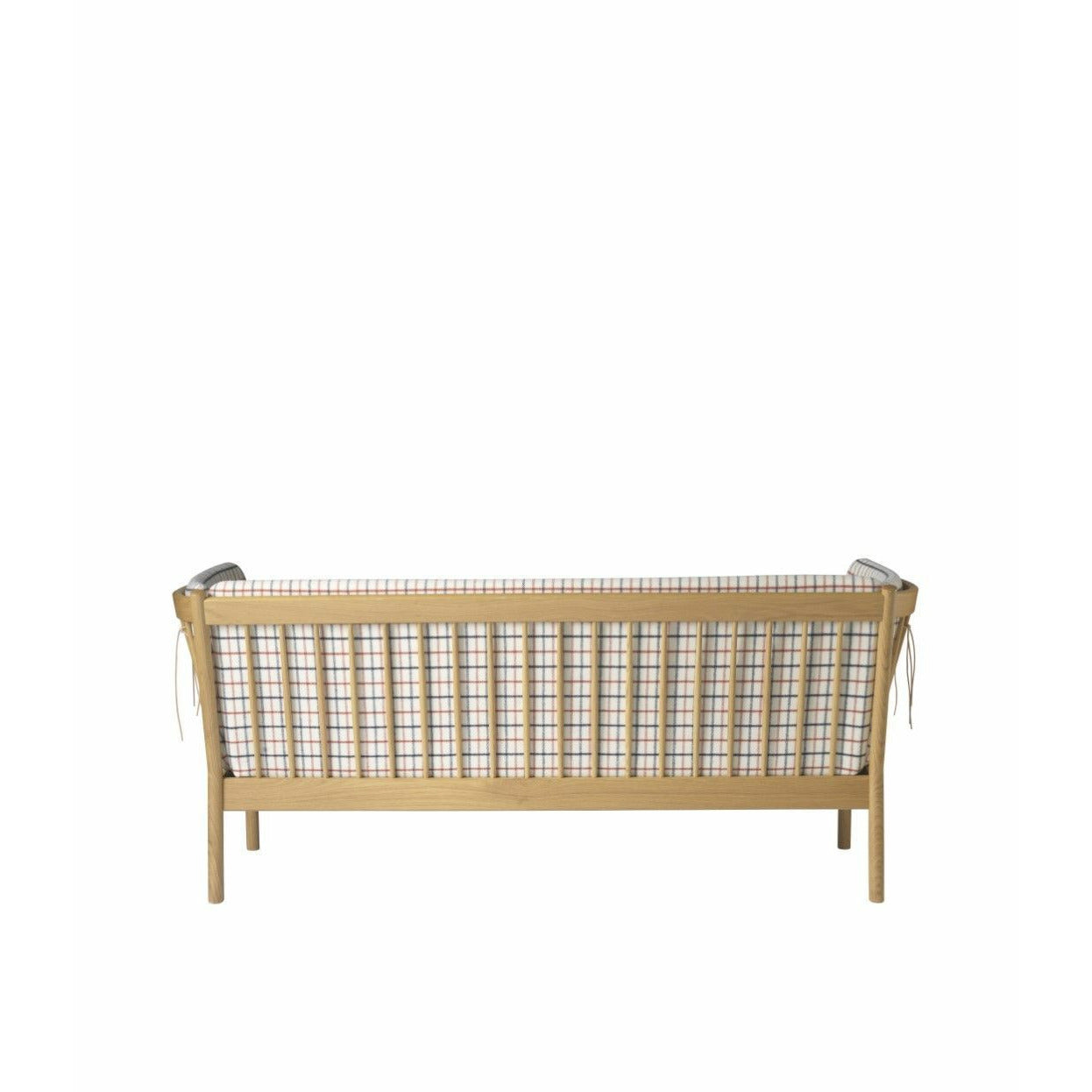 Fdb Møbler J149 Three Seater Sofa, Natural/Red Checkered