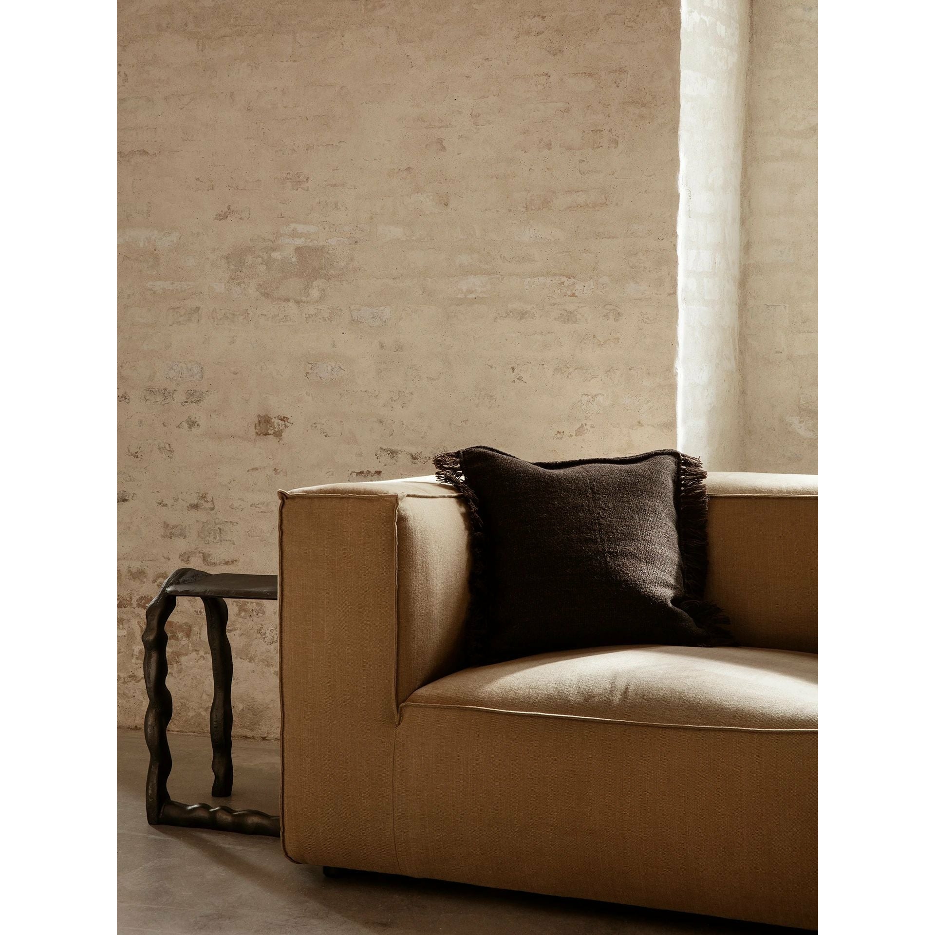 [product_category]-Ferm Living Kelim Fringe Cushion Large, Dark Melange-Ferm Living-5704723264095-1104263443-FER-2