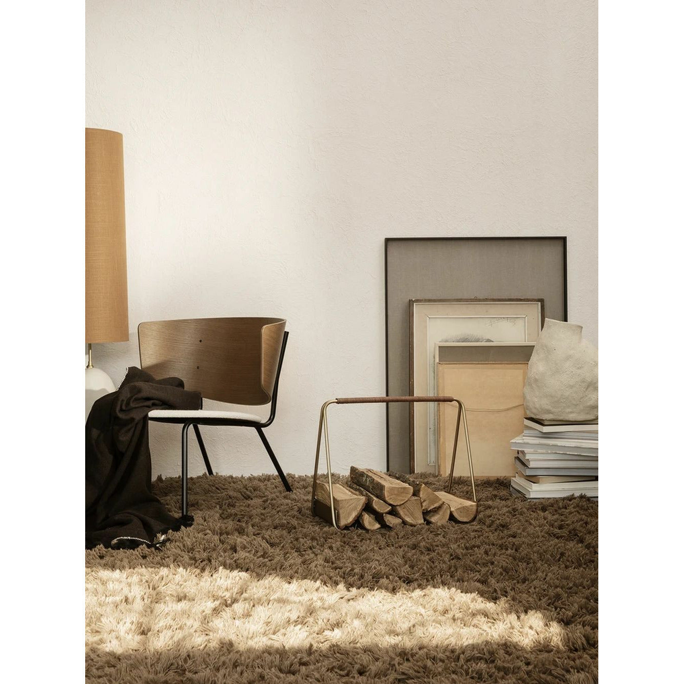 Ferm Living Meadow High Pile Rug Small, Dark Beige