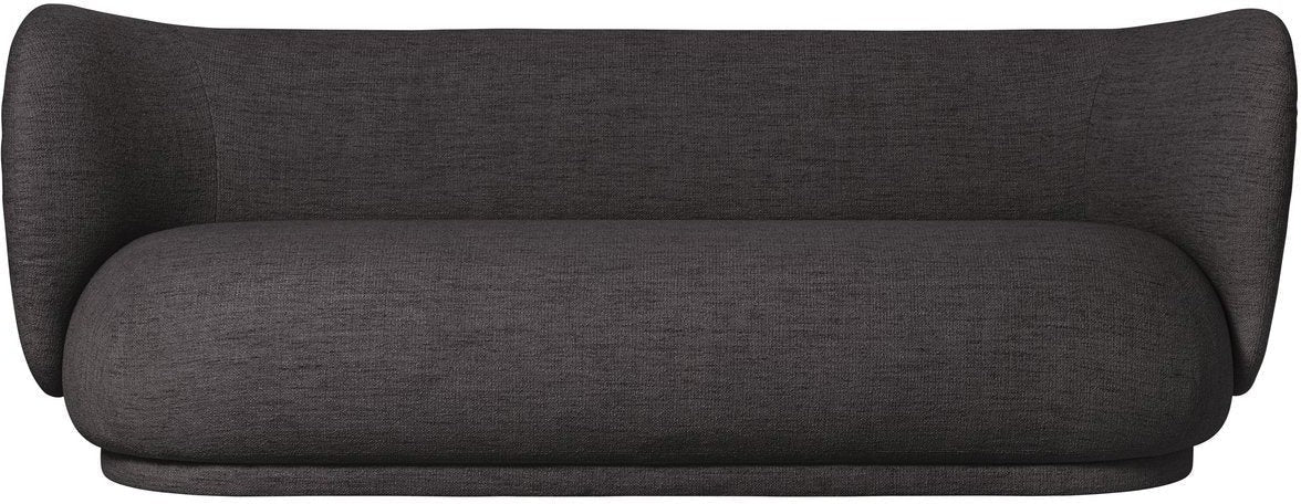 Ferm Living Rico Sofa Warm Dark Grey Bouclé, 3 Seater