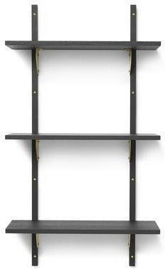 Ferm Living Sector Shelf Black Ash/Brass, 54cm