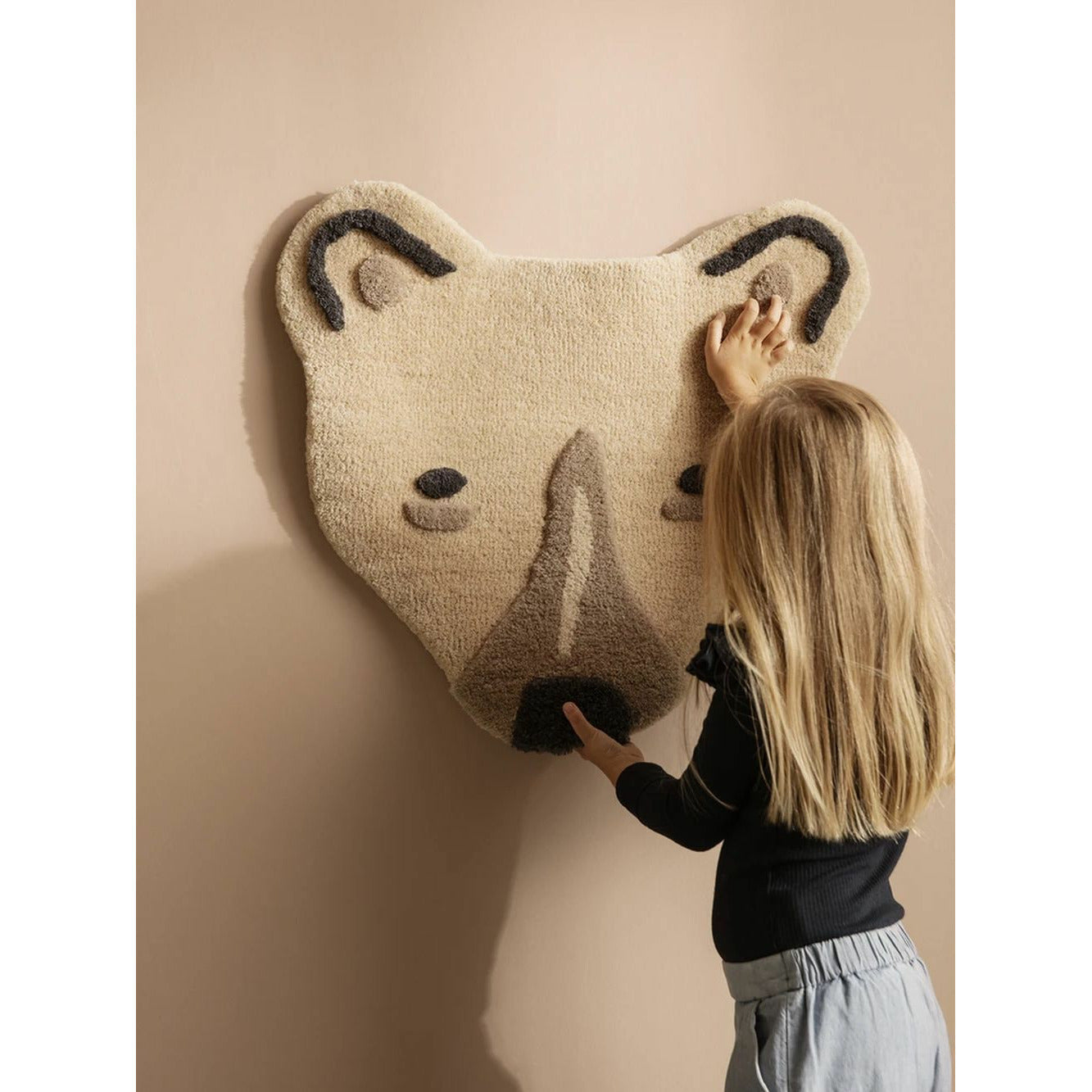 Ferm Living Tufted Polar Bear Head, Off White