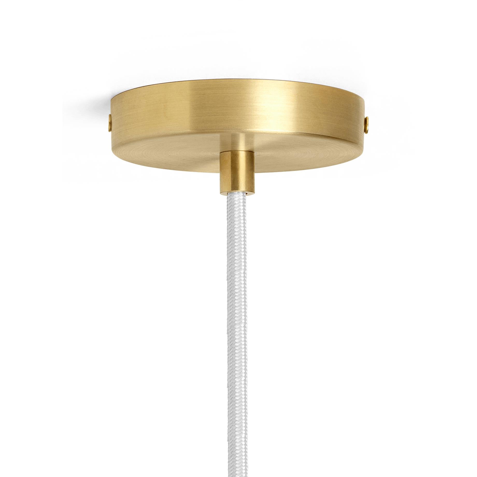 Ferm Living Vuelta Suspension Lamp Brass Ø60 cm, bílá