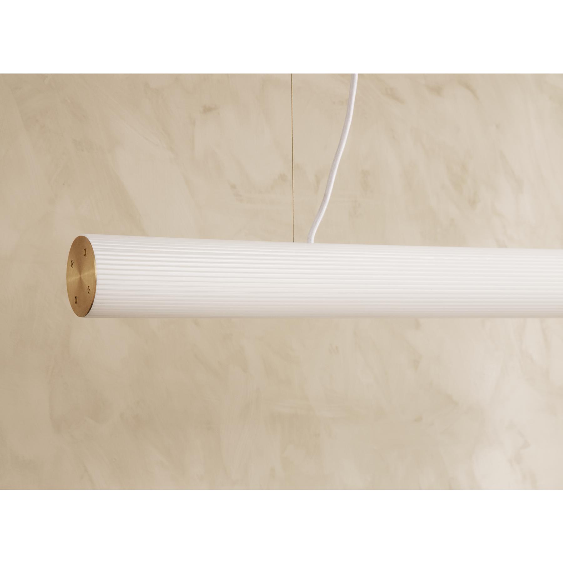 Ferm Living Vuelta Suspension Lamp Brass Ø60 cm, bílá