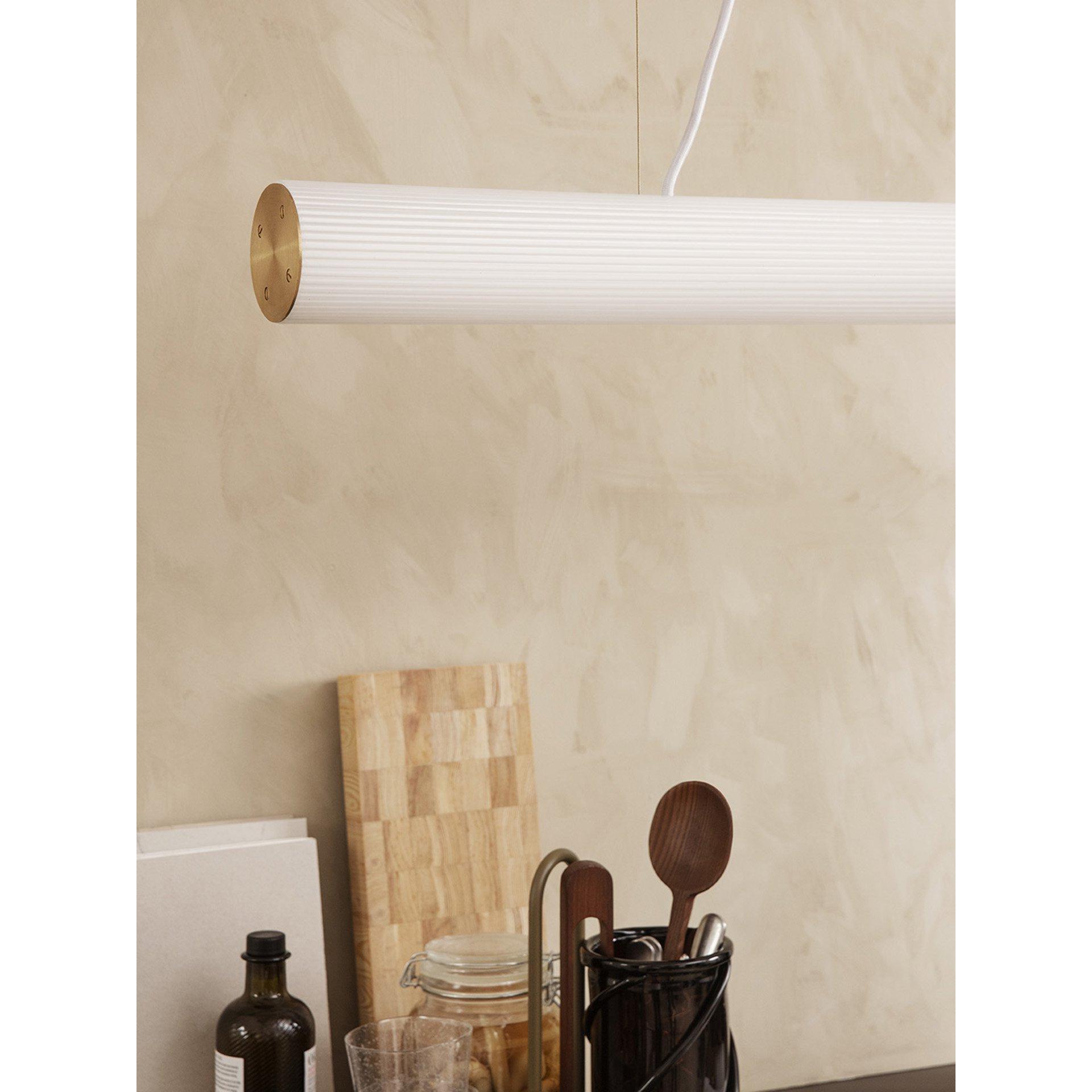 Ferm Living Vuelta Suspension Lamp Brass Ø60 cm, bílá