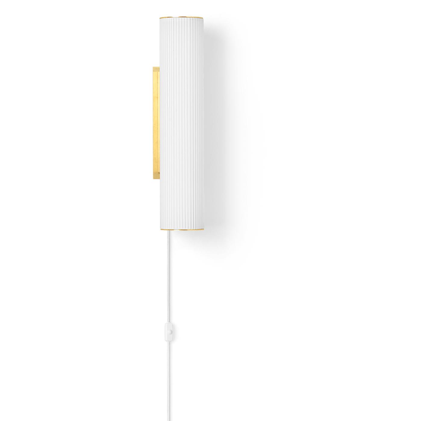 Ferm Living Vuelta Wall Lamp Brass Ø40 cm, bílá