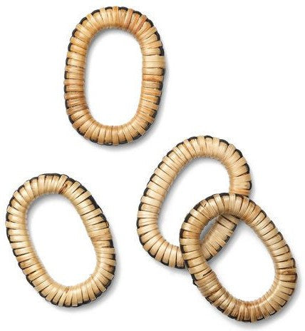 [product_category]-Ferm Living Weave Napkin Rings, Set Of 4, Natural/Black-Ferm Living-5704723310839-1104268117-FER-1