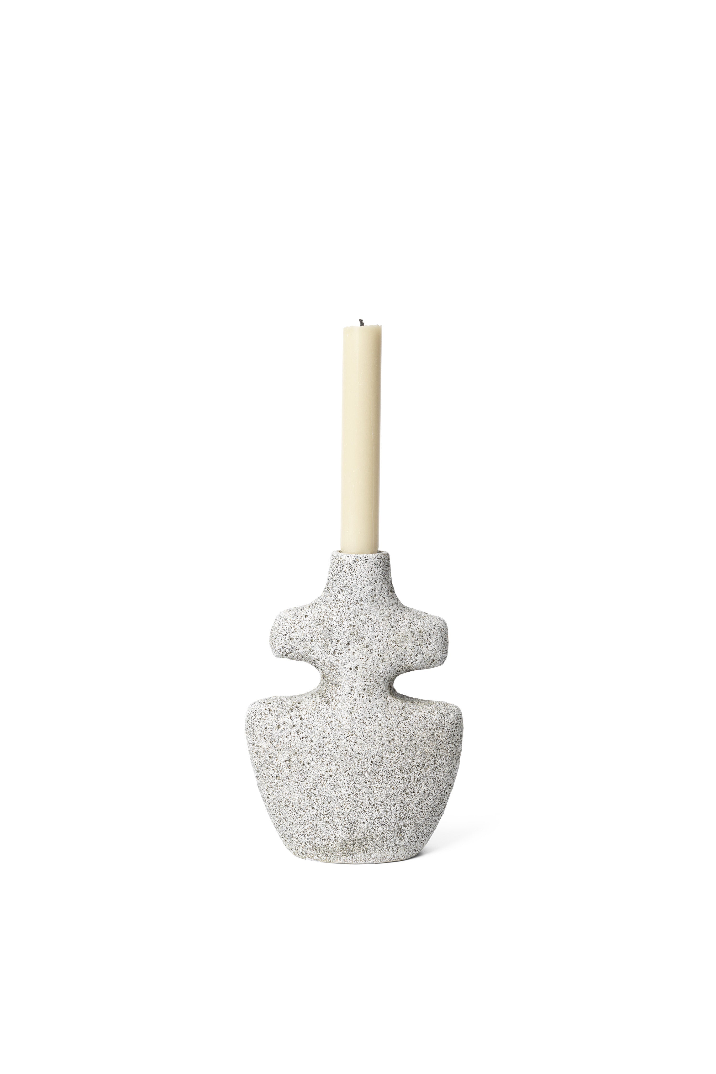 Ferm Living Yara Candle Holder Medium, Grey Pumice