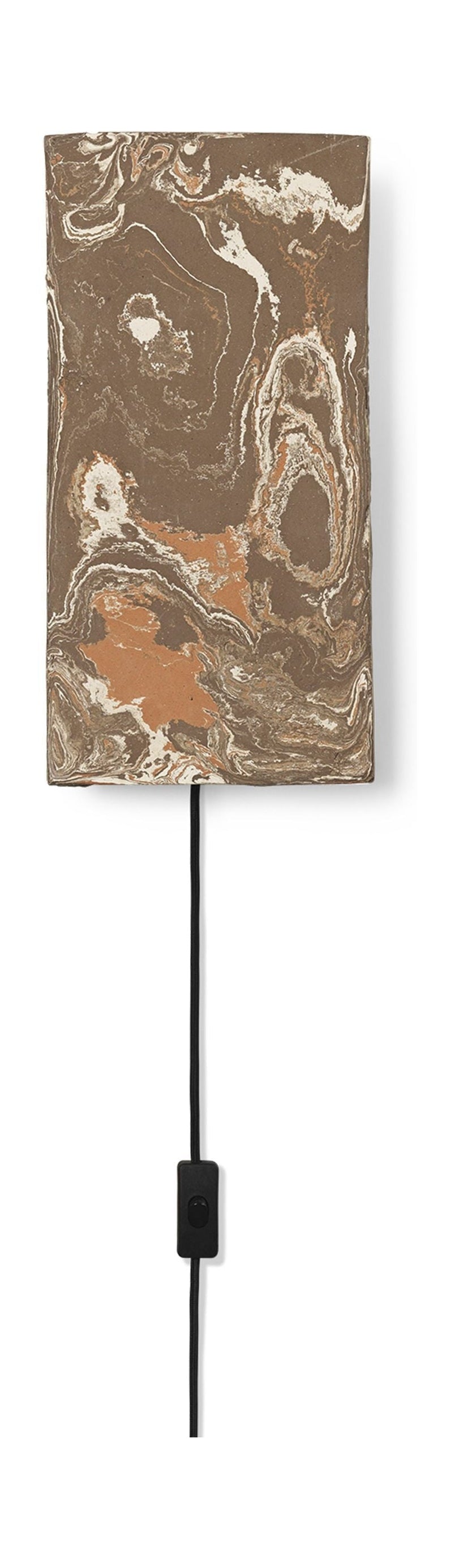 Ferm Living Argilla Wall Lamp Rectangular, Marble Mocha