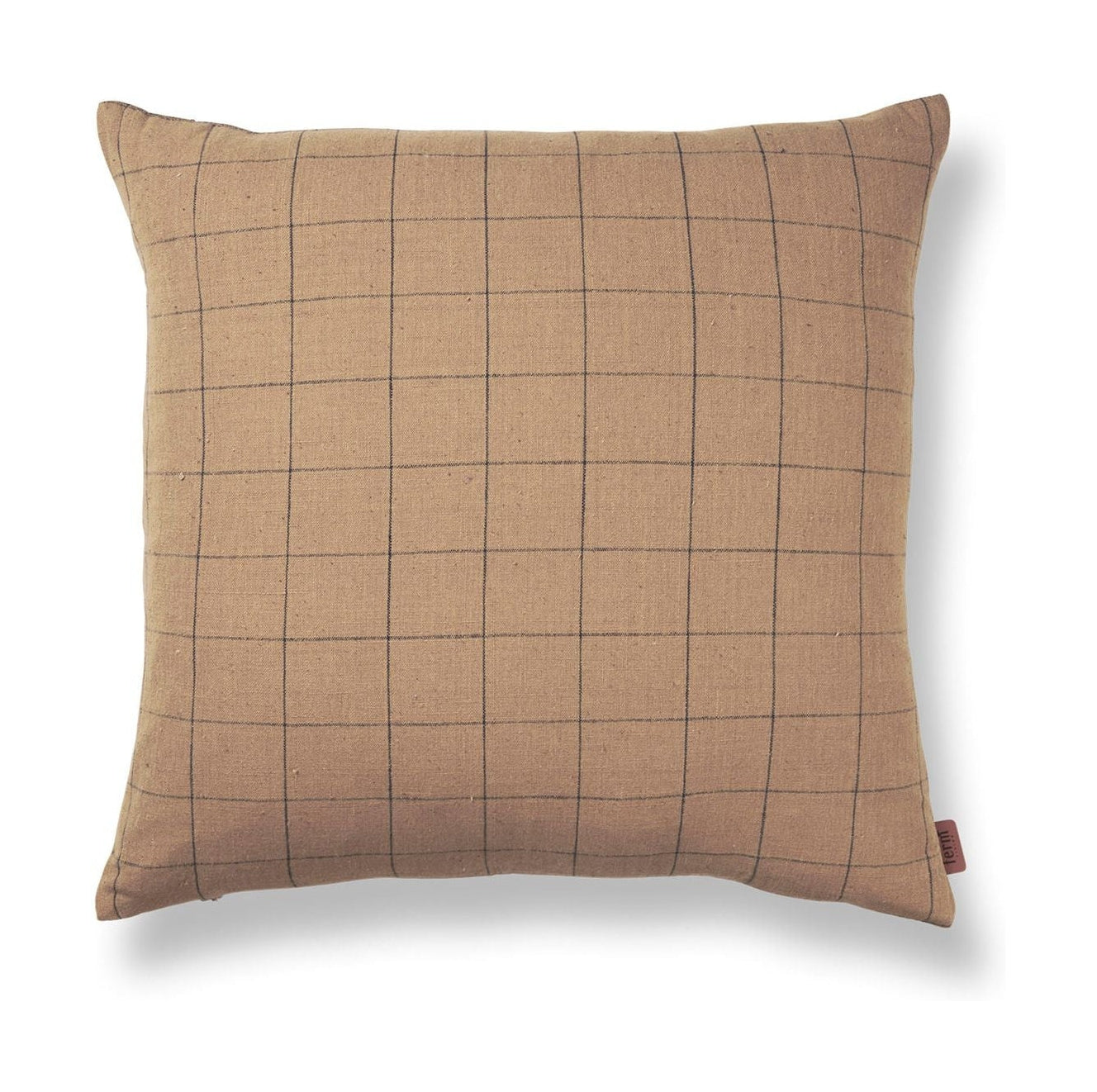 Ferm Living Brown Cotton Cushion, mřížka