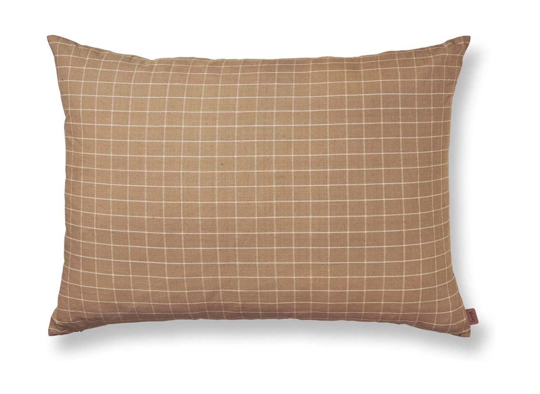 Ferm Living Brown Cotton Cushion Velký, zkontrolovat