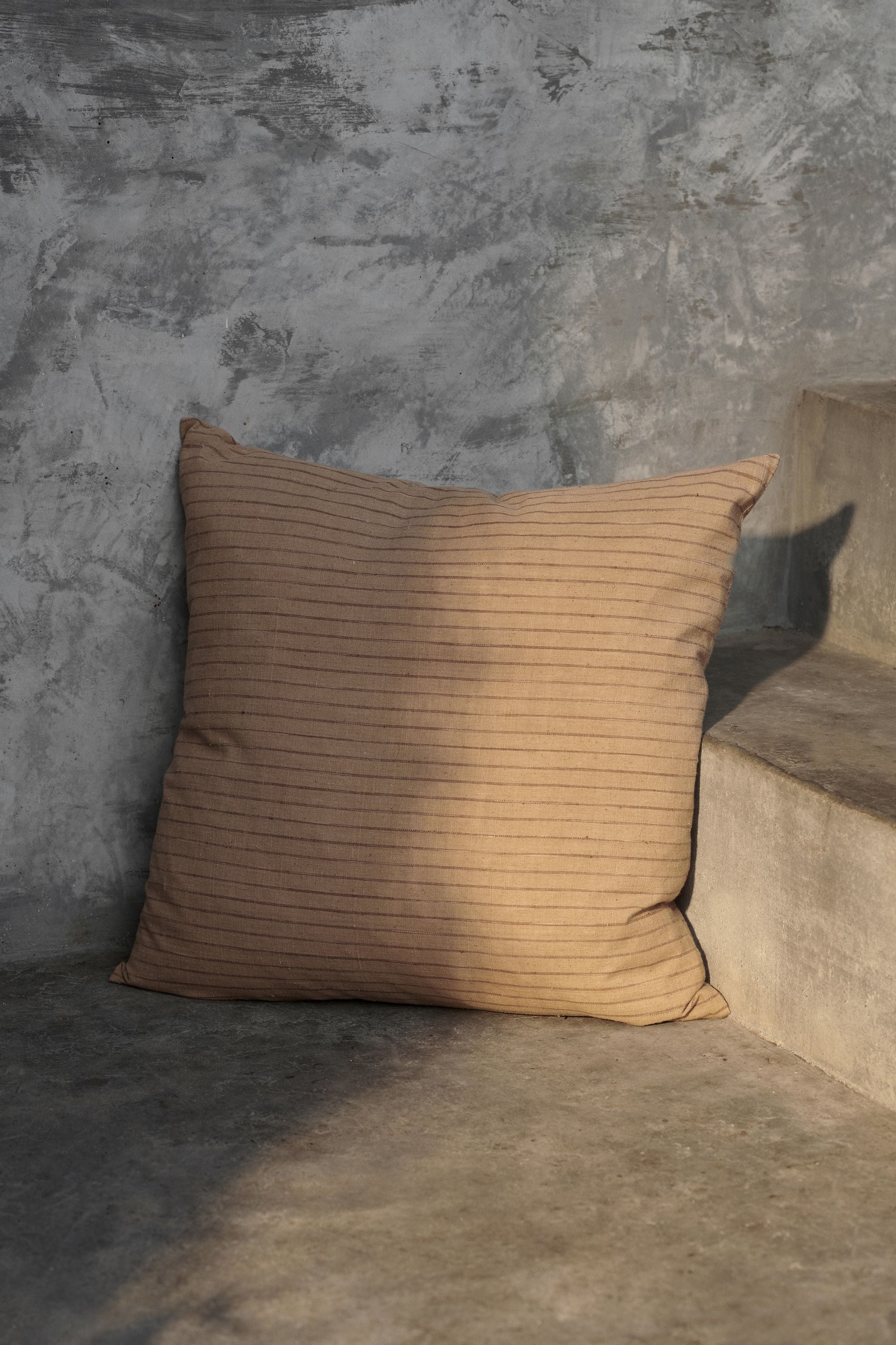 Ferm Living Brown Cotton Cushion, Stripe