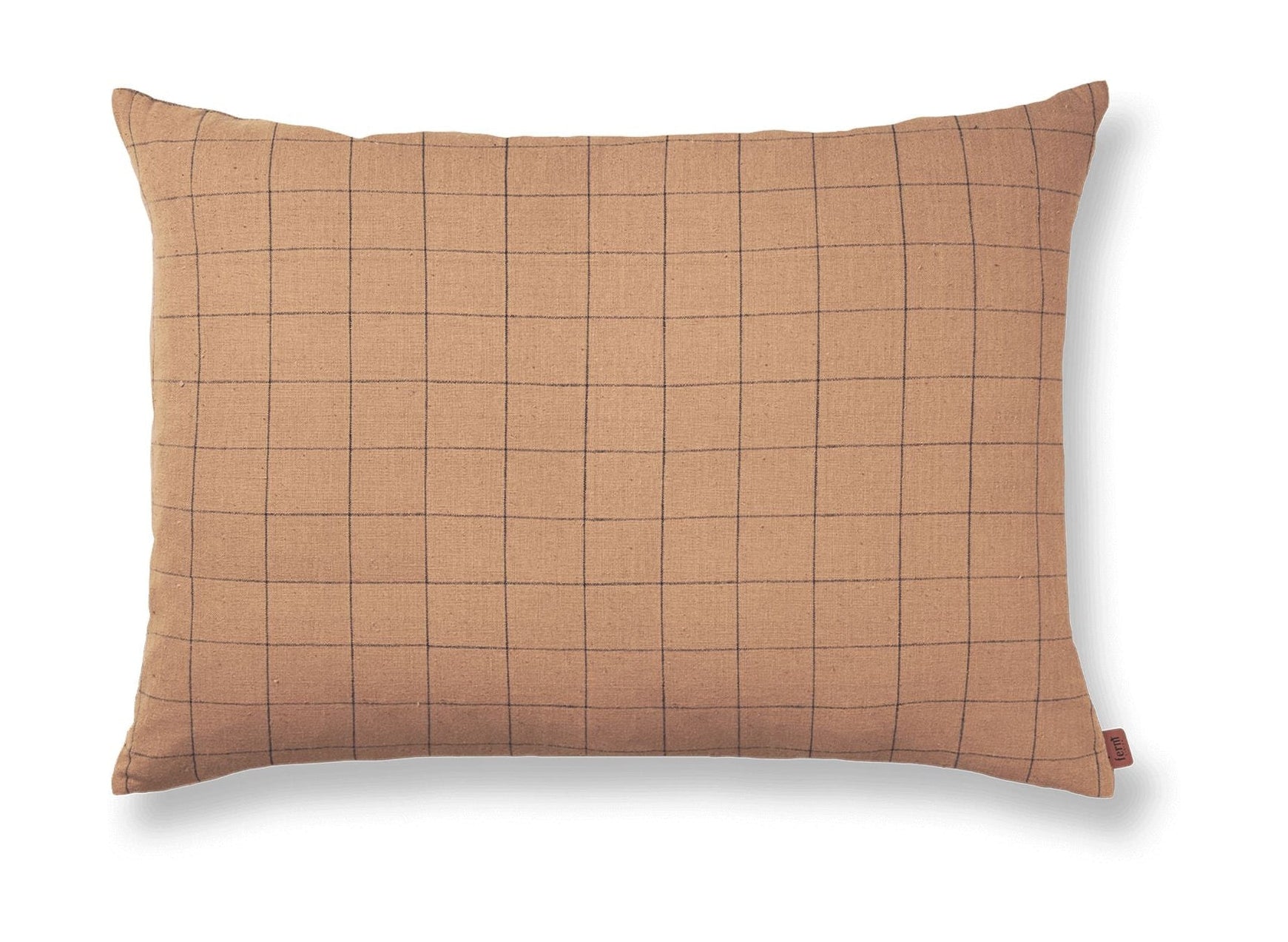 Ferm Living Brown Cotton Cushion Velká mřížka