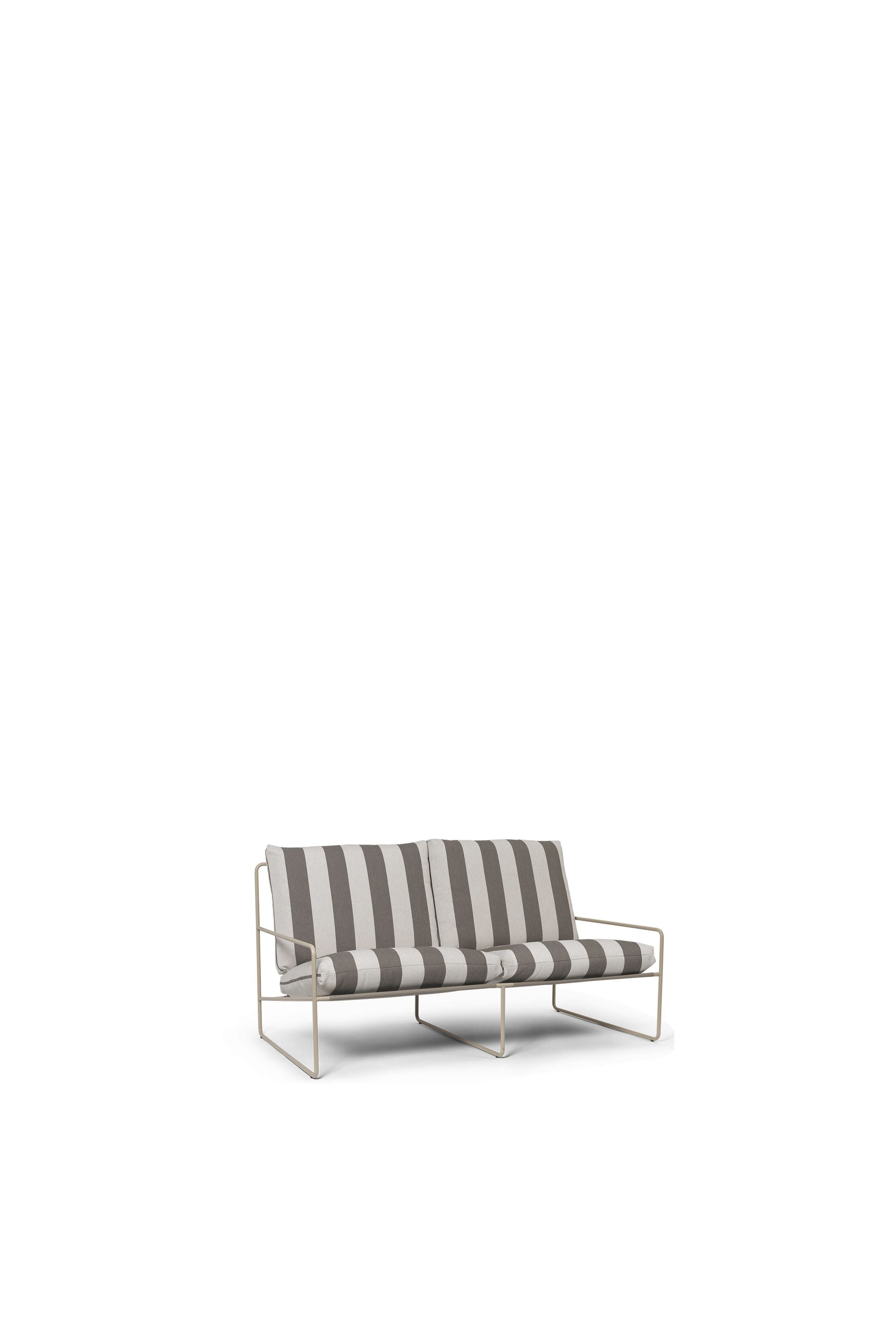 Ferm Living Desert 2 Seater Stripe, Cashmere/Chocolate