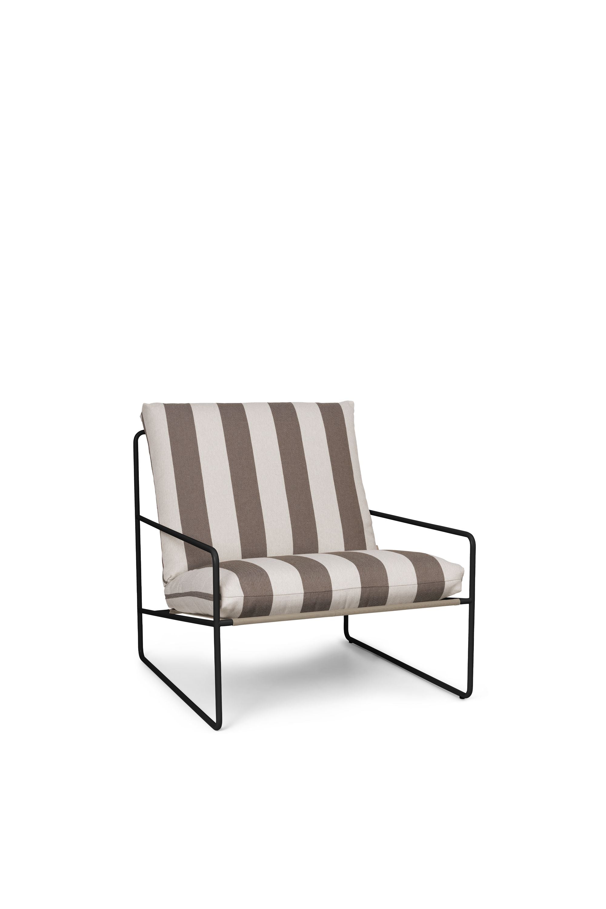 Ferm Living Desert 1 Seater Stripe, černá/čokoláda