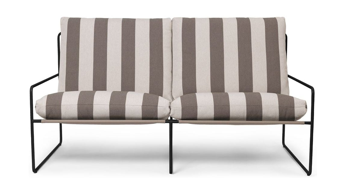 Ferm Living Desert 2 Seater Stripe, černá/čokoláda