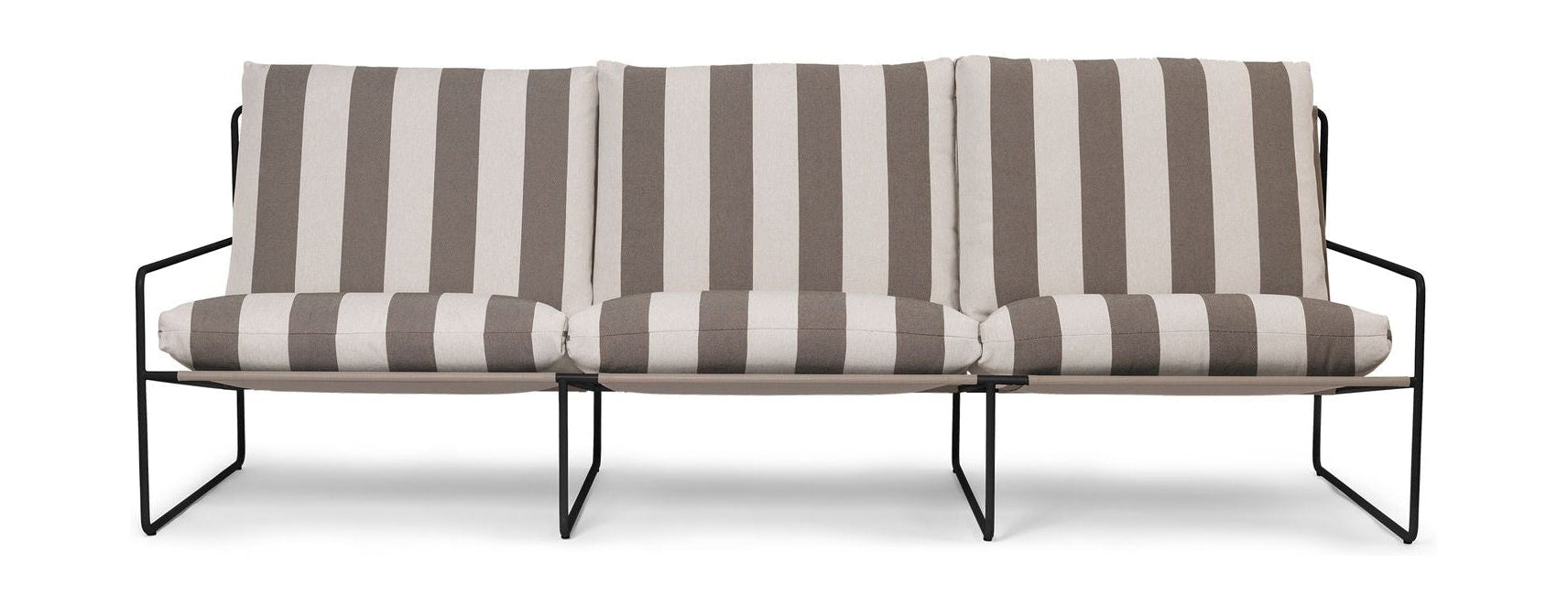 Ferm Living Desert 3 Seater Stripe, černá/čokoláda