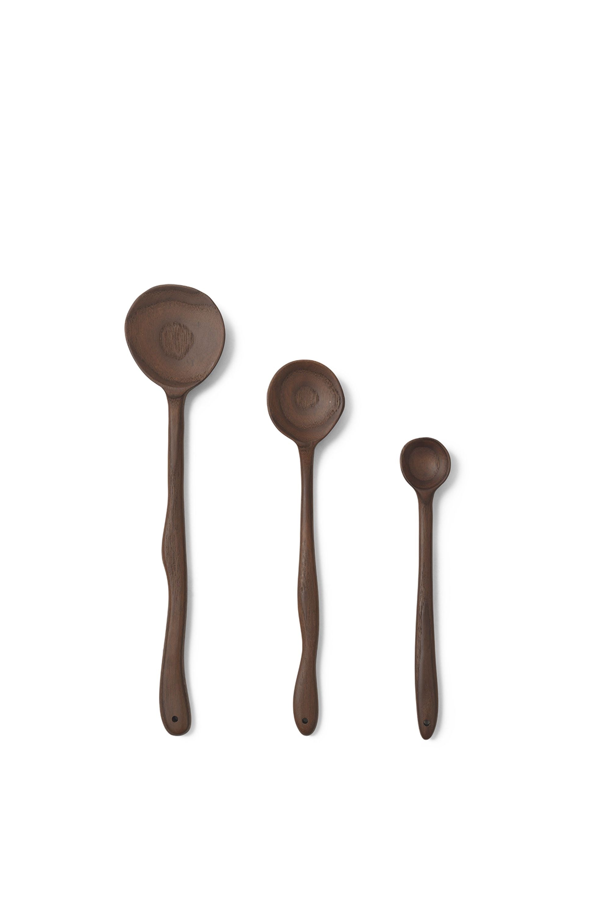 Ferm Living Meander Spoon, 30 Cm, Dark Brown