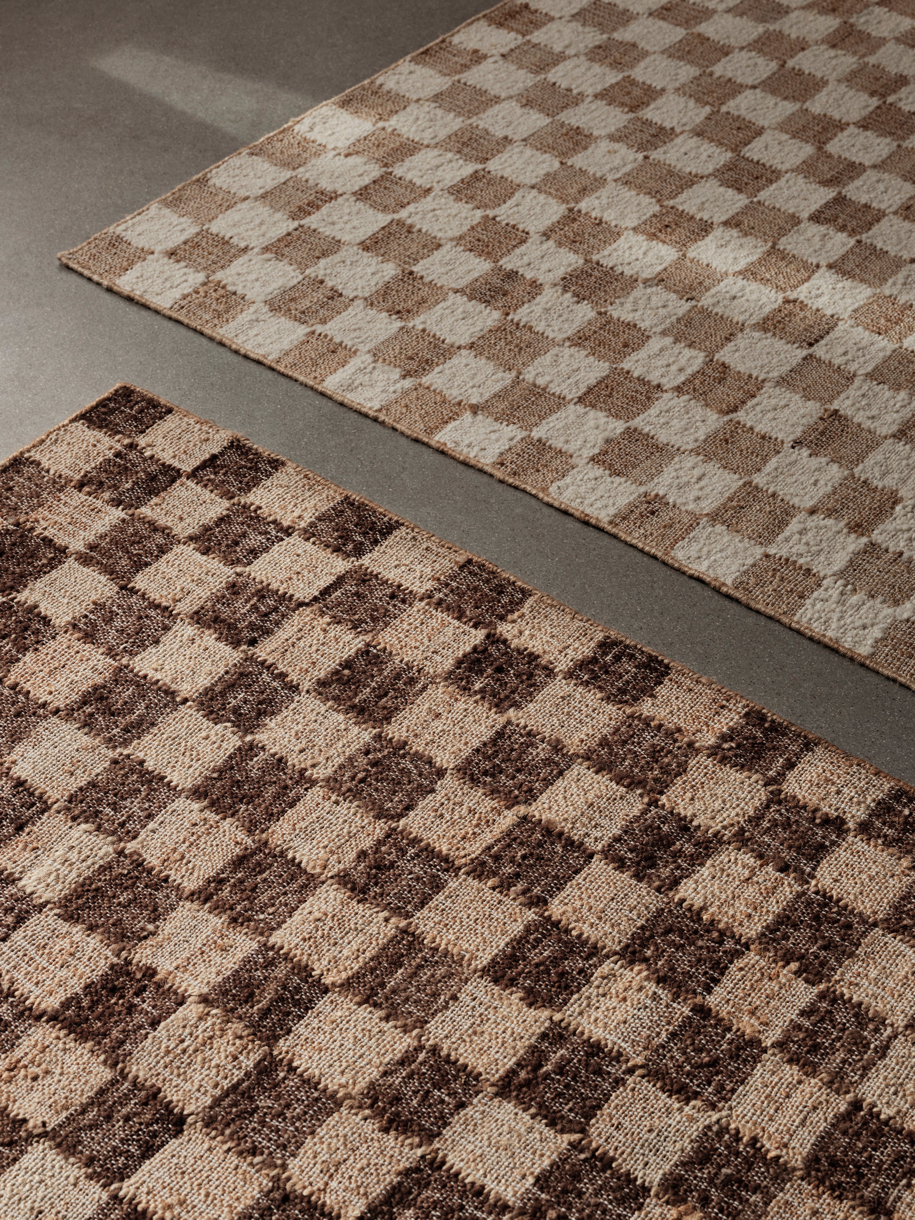 Ferm Living Check Wool Jute Rug 140 x 200 Káva/přírodní