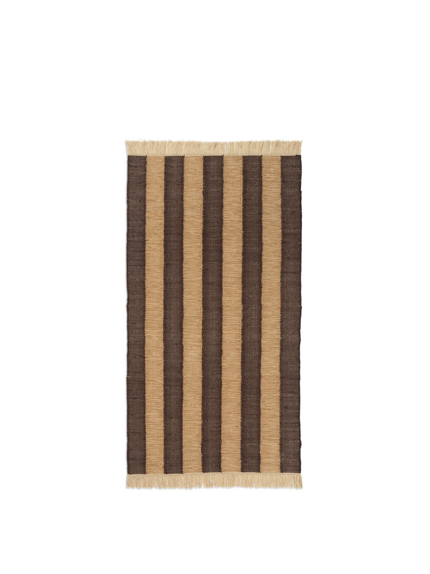 Ferm Living Ives koberec 80 x 140 tan/čokoláda