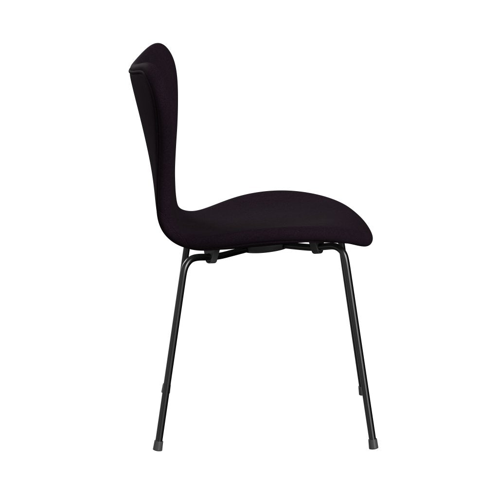 [product_category]-Fritz Hansen 3107 Chair Full Upholstery, Black/Divina Aubergine (Div376)-Fritz Hansen-3107FU-DIV376-DRBL-FRI-3