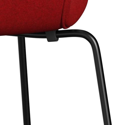 [product_category]-Fritz Hansen 3107 Chair Full Upholstery, Black/Divina Melange Deep Red-Fritz Hansen-3107FU-DIM567-DRBL-FRI-7