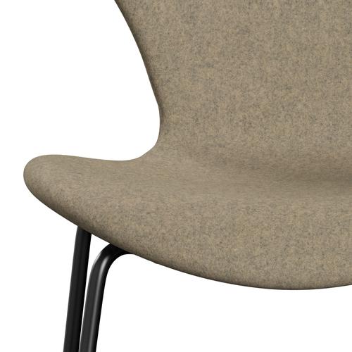 [product_category]-Fritz Hansen 3107 Chair Full Upholstery, Black/Divina Melange Grey Sand-Fritz Hansen-3107FU-DIM237-DRBL-FRI-6