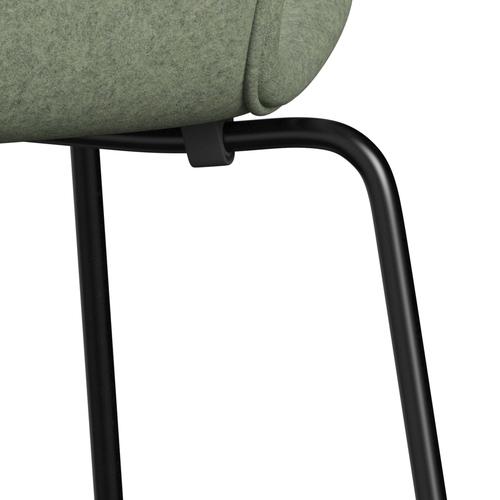 [product_category]-Fritz Hansen 3107 Chair Full Upholstery, Black/Divina Melange Light Green-Fritz Hansen-3107FU-DIM917-DRBL-FRI-7