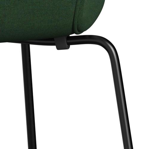 [product_category]-Fritz Hansen 3107 Chair Full Upholstery, Black/Remix Grass Green-Fritz Hansen-3107FU-REM982-DRBL-FRI-7