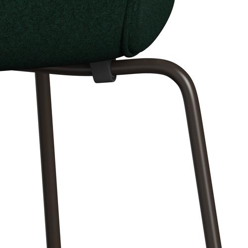 [product_category]-Fritz Hansen 3107 Chair Full Upholstery, Brown Bronze/Divina Melange Dark Green-Fritz Hansen-3107FU-DIM871-DBPC-FRI-7