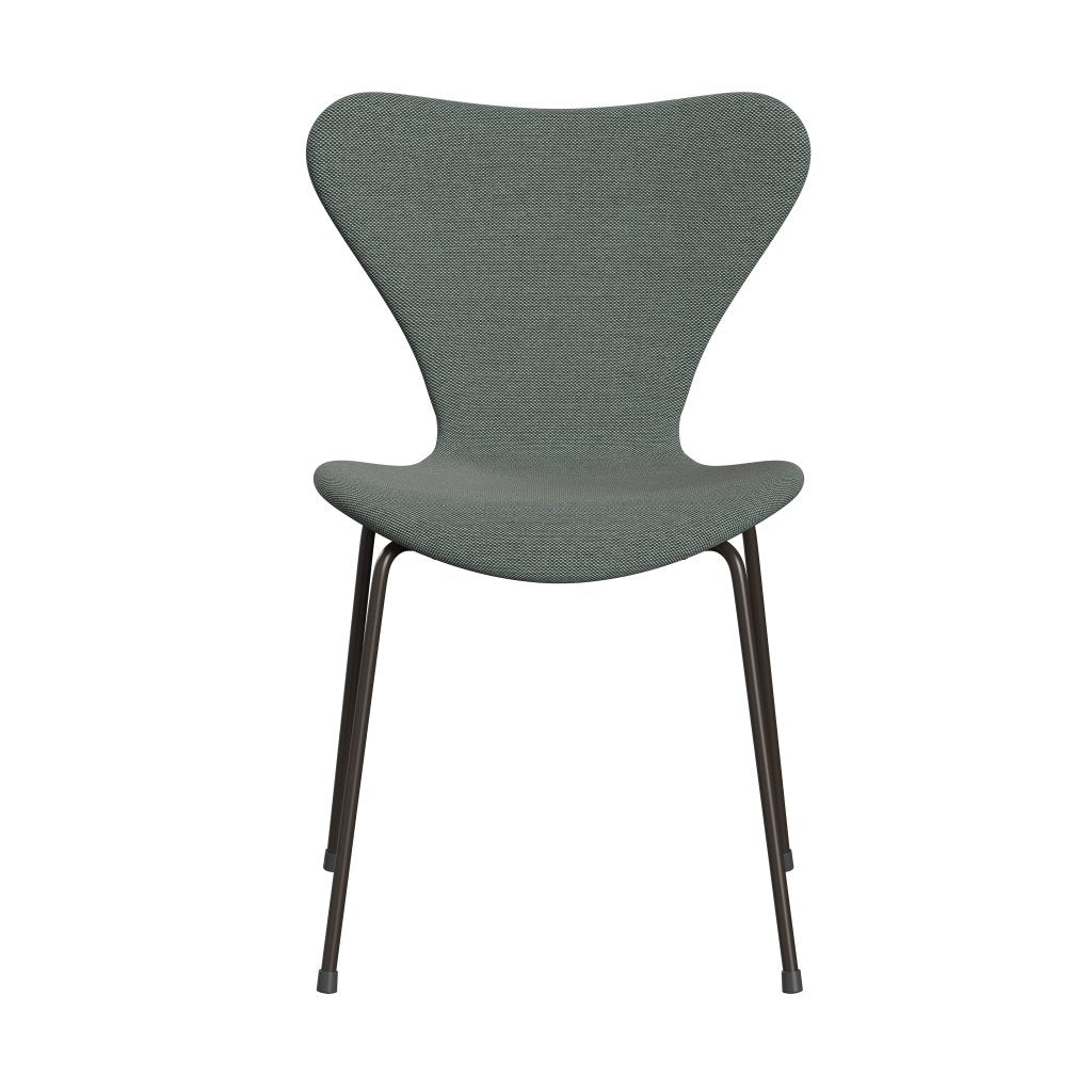 Fritz Hansen 3107 Chair Full Upholstery, Brown Bronze/Steelcut Trio White/Dark Green