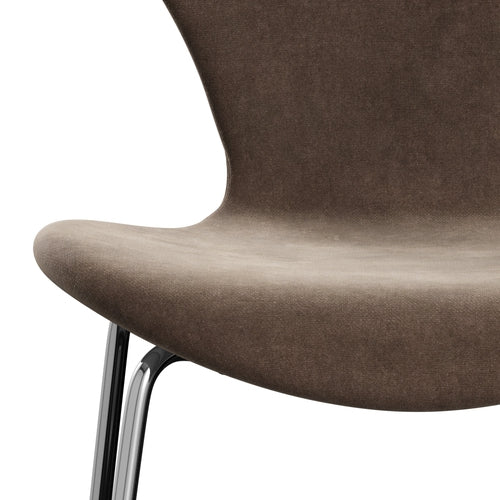 [product_category]-Fritz Hansen 3107 Chair Full Upholstery, Chrome/Belfast Velvet Grey Brown-Fritz Hansen-3107FU-BEL772-CST-FRI-6