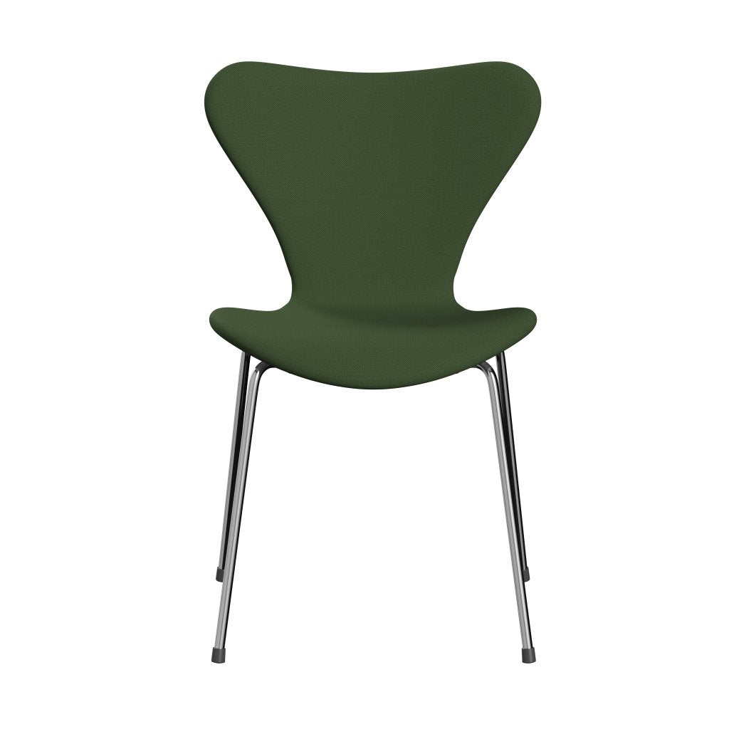 Fritz Hansen 3107 židle plné čalounění, Chrome/Capture Moss Green