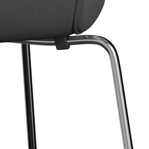 [product_category]-Fritz Hansen 3107 Chair Full Upholstery, Chrome/Christianshavn Grey Plain-Fritz Hansen-3107FU-CH1172-CST-FRI-7