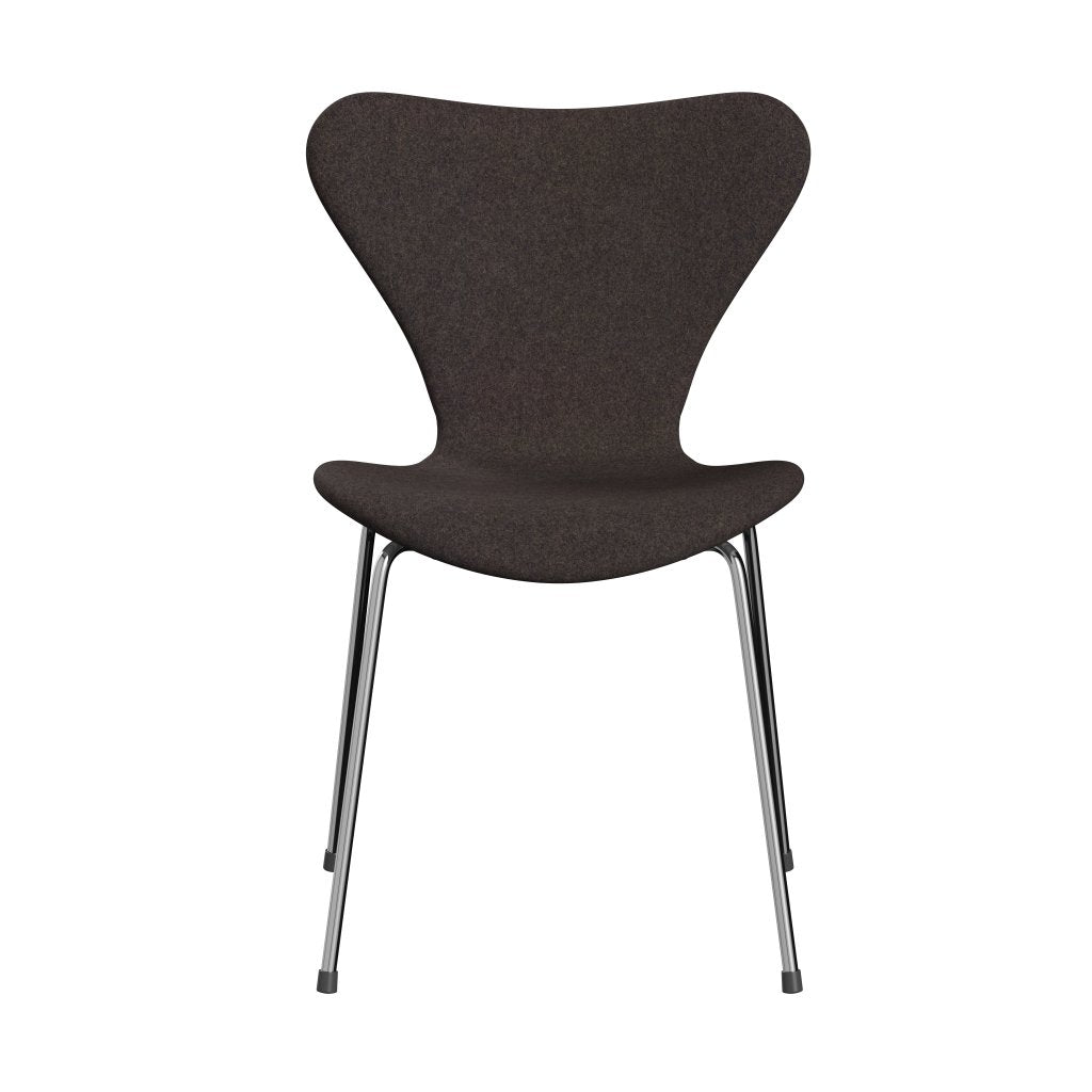 [product_category]-Fritz Hansen 3107 Chair Full Upholstery, Chrome/Divina Md Chocolate-Fritz Hansen-3107FU-DMD353-CST-FRI-1