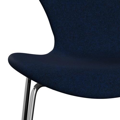 [product_category]-Fritz Hansen 3107 Chair Full Upholstery, Chrome/Divina Melange Navy Dark-Fritz Hansen-3107FU-DIM777-CST-FRI-6