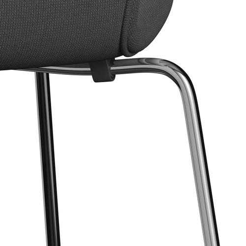 [product_category]-Fritz Hansen 3107 Chair Full Upholstery, Chrome/Fame Dark Grey-Fritz Hansen-3107FU-F61133-CST-FRI-7