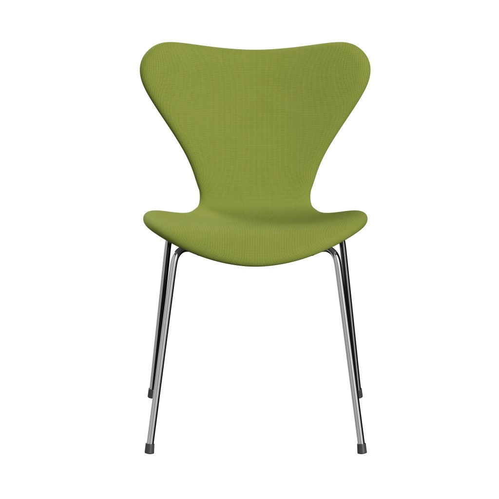 Fritz Hansen 3107 Chair Full Upholstery, Chrome/Fame Light Grass Green