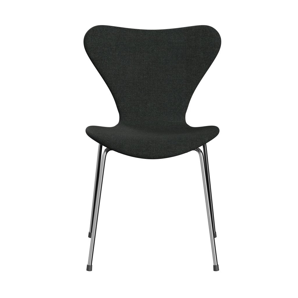 Fritz Hansen 3107 Židle plné čalounění, Chrome/Re Wool Black/Natural