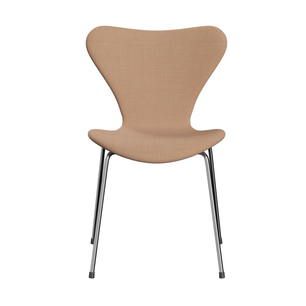 Fritz Hansen 3107 Chair Full Upholstery, Chrome/Remix Light Brown (Rem406)