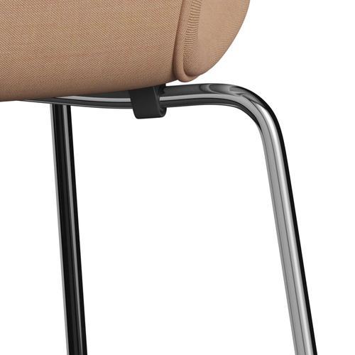 [product_category]-Fritz Hansen 3107 Chair Full Upholstery, Chrome/Remix Light Brown (Rem406)-Fritz Hansen-3107FU-REM406-CST-FRI-7