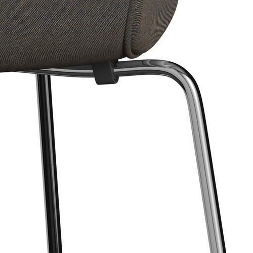 [product_category]-Fritz Hansen 3107 Chair Full Upholstery, Chrome/Remix Rust Blue-Fritz Hansen-3107FU-REM852-CST-FRI-7