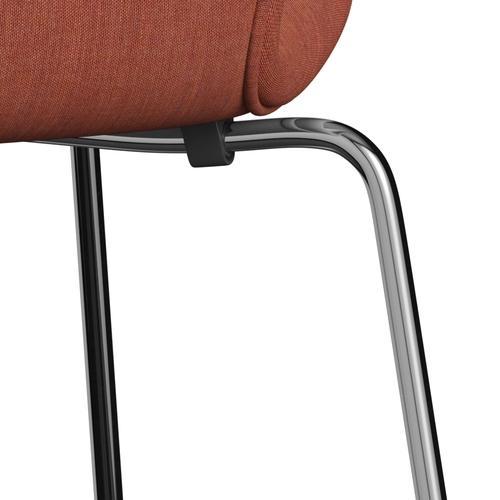 [product_category]-Fritz Hansen 3107 Chair Full Upholstery, Chrome/Remix Rust Red-Fritz Hansen-3107FU-REM632-CST-FRI-7